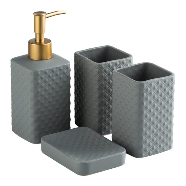 Grey Bathroom Accessory Set