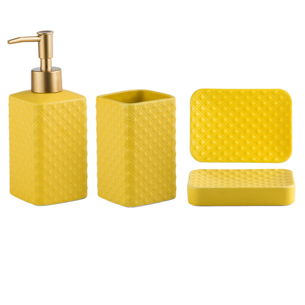 Yellow Bathroom Accessory Set