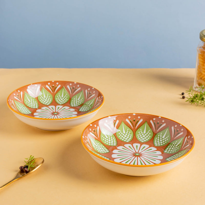 Mandala Dessert Plate Set of 2 - Serving plate, small plate, snacks plates | Plates for dining table & home decor