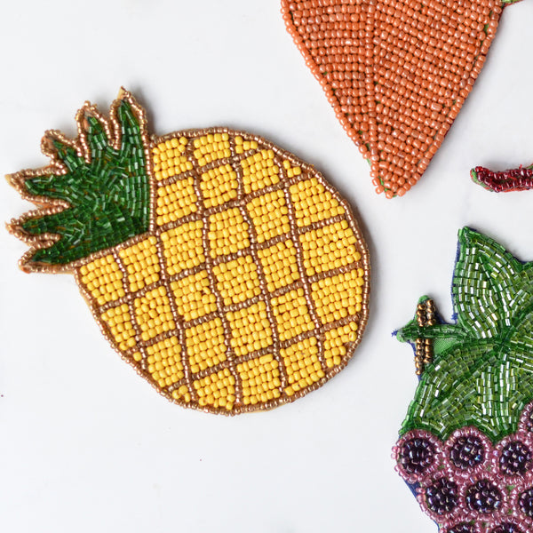 Beads Fruits & Vegetables Coaster Set