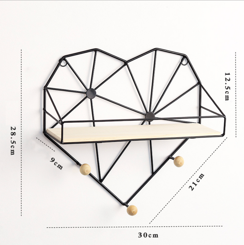 Heart Shelf Black - Wall shelf and floating shelf | Shop wall decoration & home decoration items