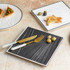 Ceramic Wooden Texture Platter - Ceramic platter, serving platter, fruit platter | Plates for dining table & home decor