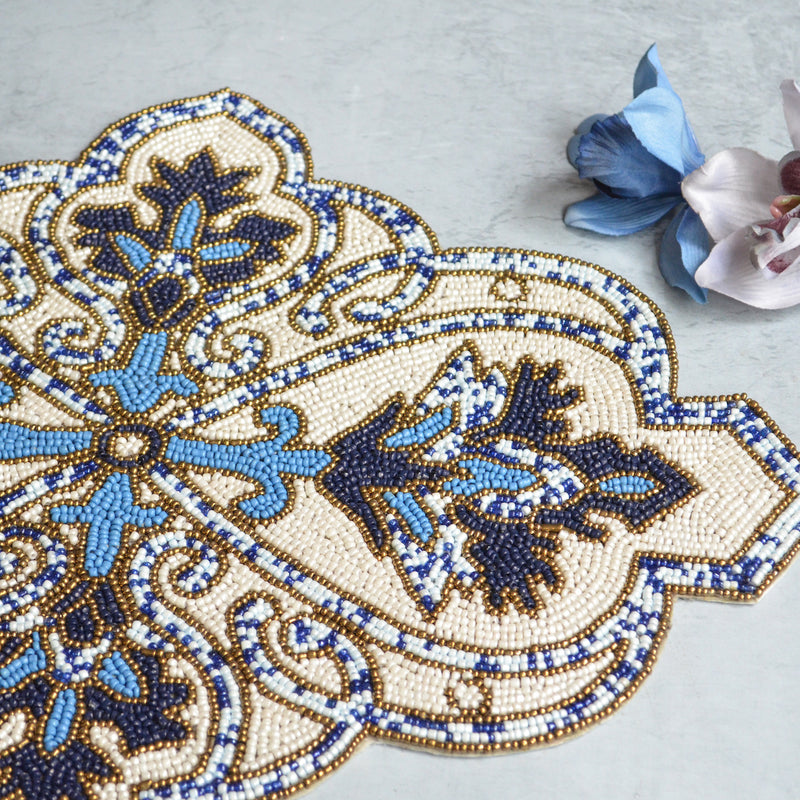 Beads Blue Baroque Mat