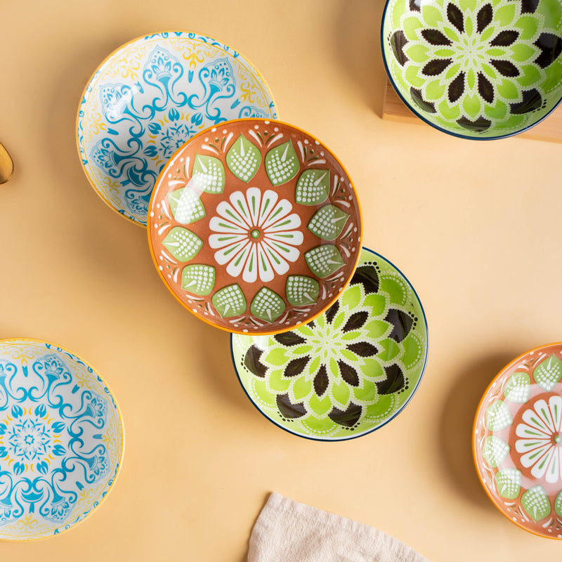 Mandala Dessert Plate Set of 2 - Serving plate, small plate, snacks plates | Plates for dining table & home decor