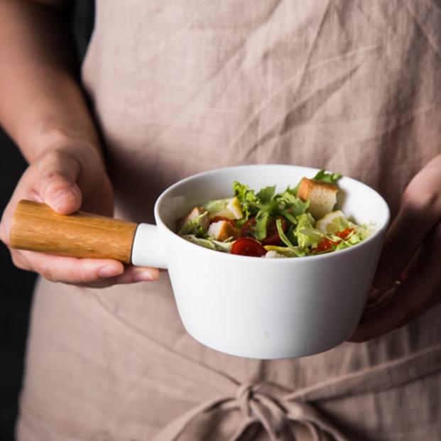 MAGNIFIQUE bowl with bamboo handle - Serving bowls, noodle bowl, snack bowl, popcorn bowls | Bowls for dining & home decor