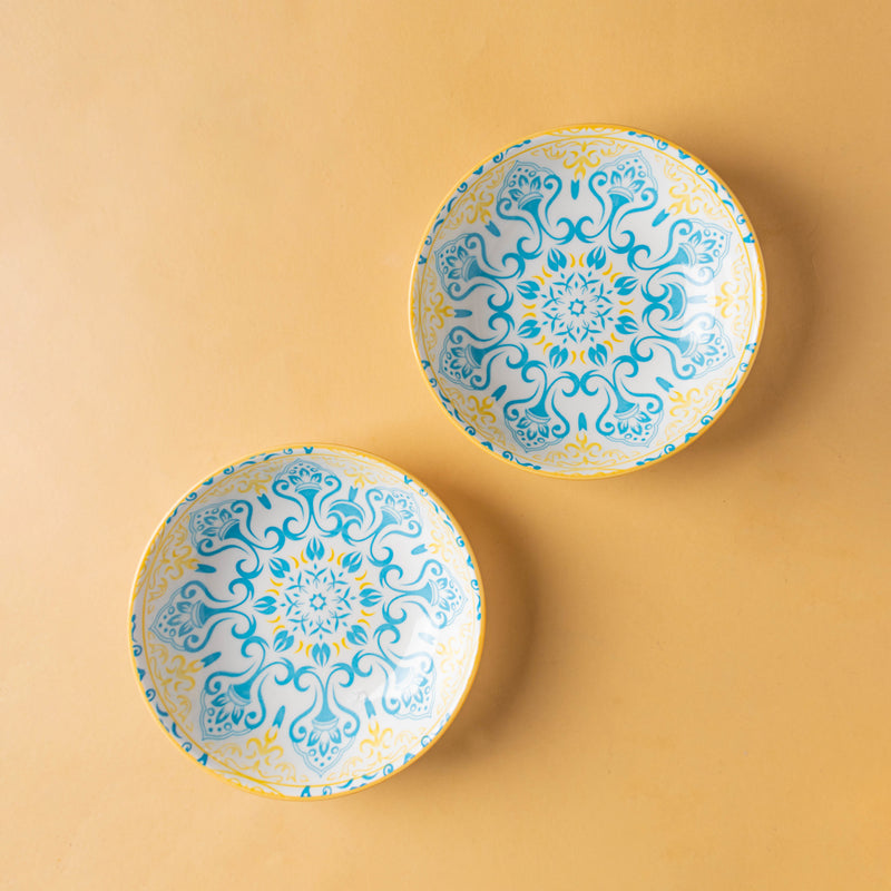 Mandala Dessert Plate Set of 2 - Serving plate, small plate, snacks plates | Plates for dining table & home decor