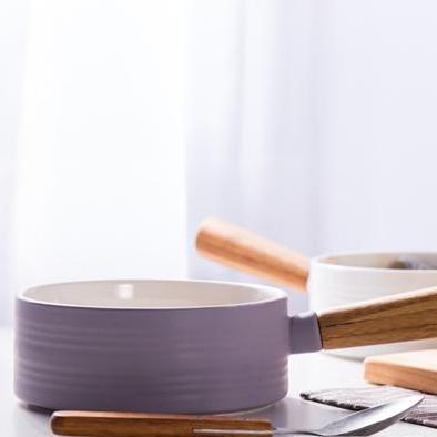 MAGNIFIQUE bowl with bamboo handle - lavender - Soup bowl, serving bowls, noodle bowl, snack bowl, popcorn bowls | Bowls for dining & home decor