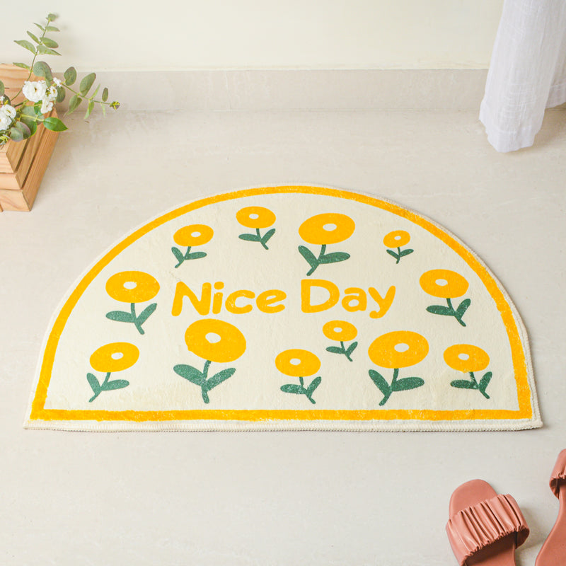 Yellow Semicircle Large Rug