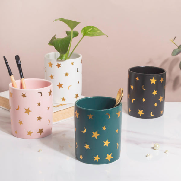 Stars and Moons Green Ceramic Organiser