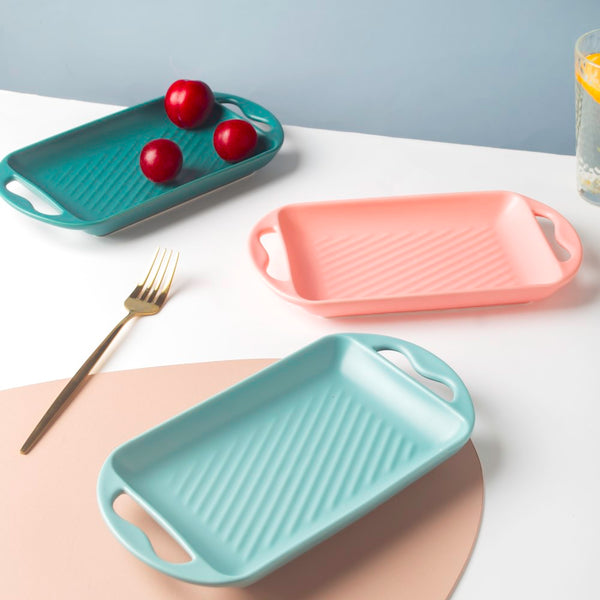 Baking Tray With Handle Blue - Baking Tray