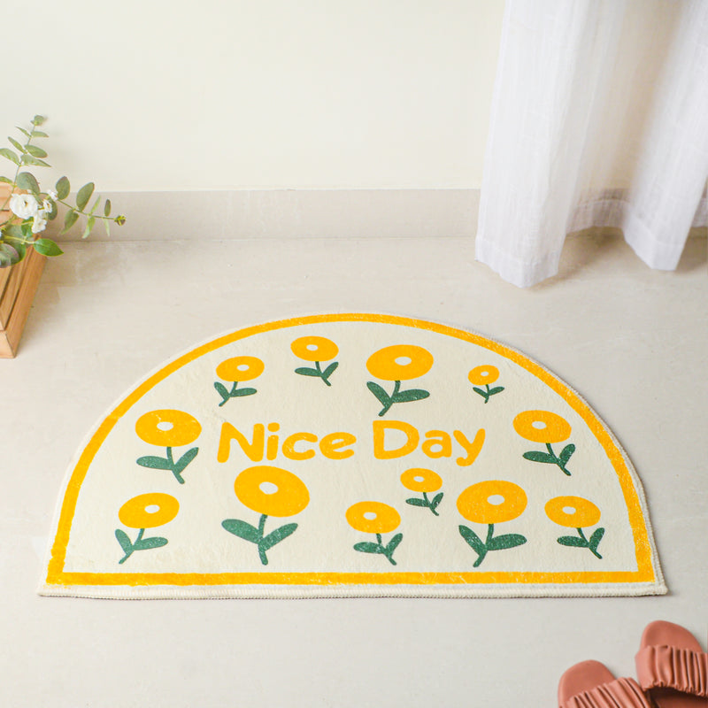 Yellow Semicircle Large Rug