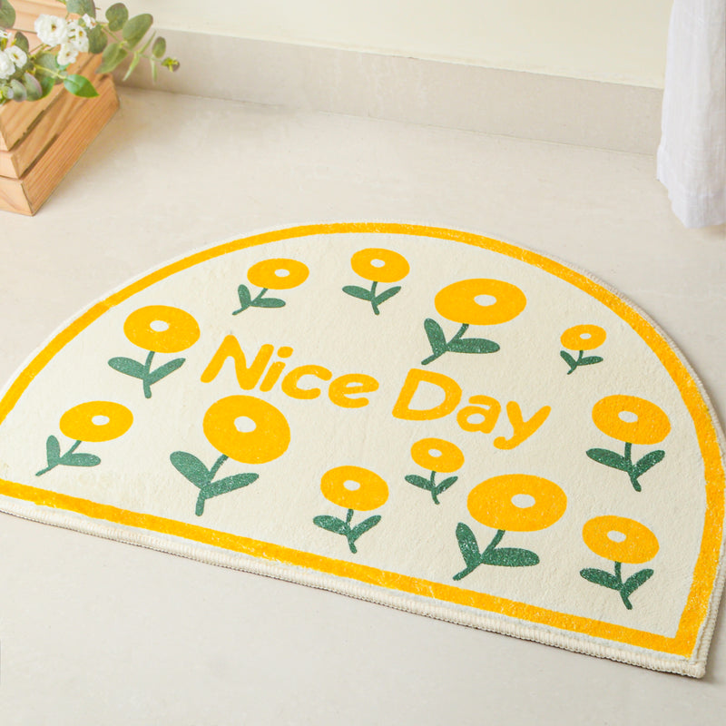 Yellow Semicircle Large Rug