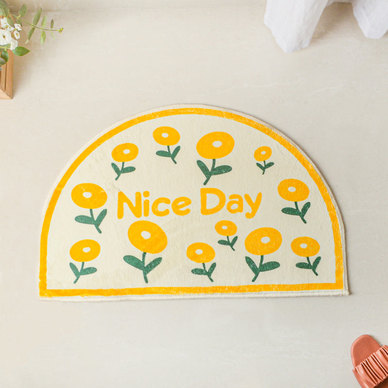 Yellow Semicircle Large Rug