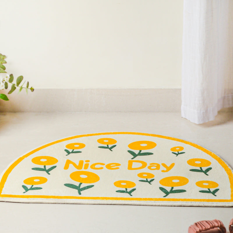 Yellow Semicircle Large Rug