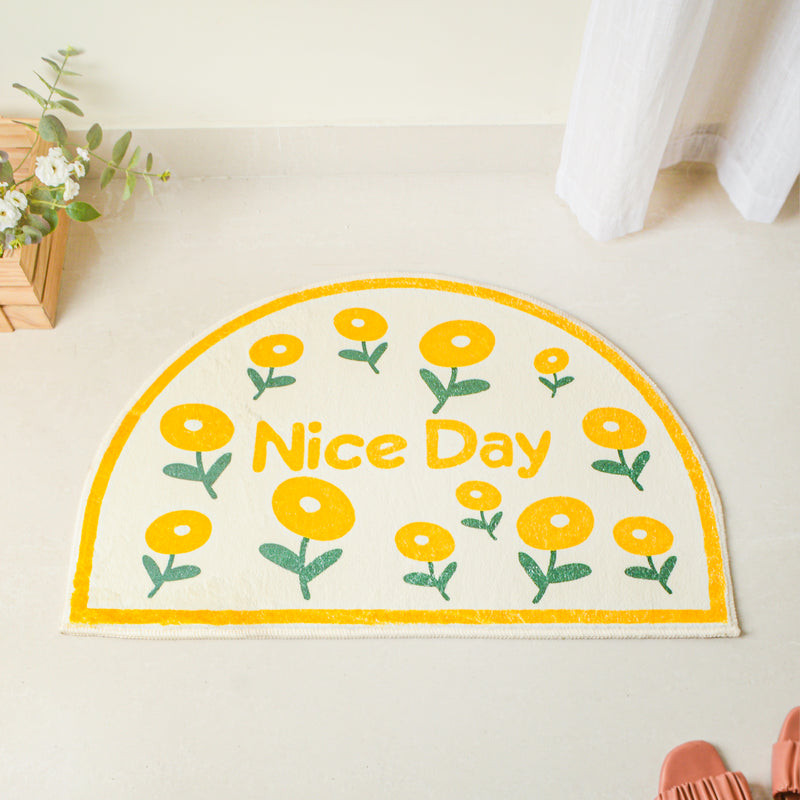 Yellow Semicircle Large Rug