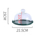 Cake Plate With Cover Green 8.5 Inch