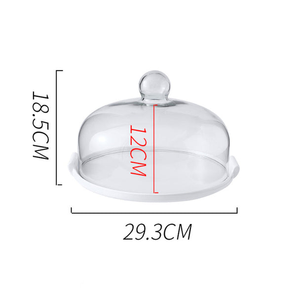Cake Plate With Cover White 11.5 Inch