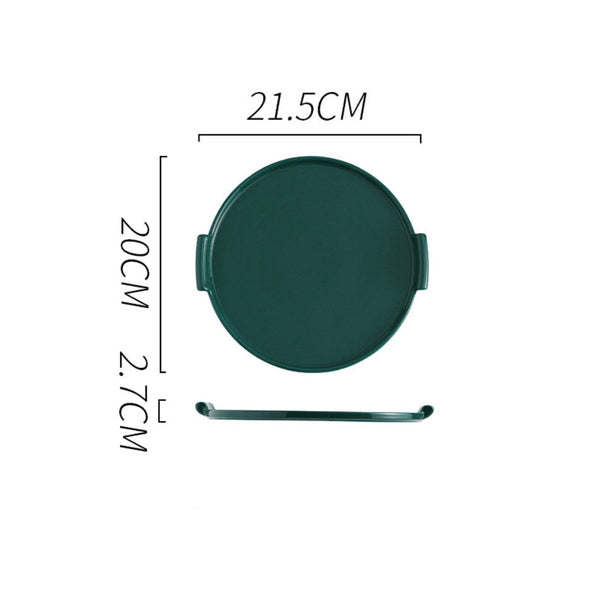 Cake Plate With Cover Green 8.5 Inch