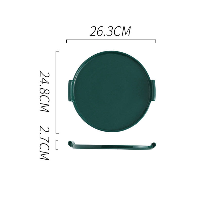 Cake Plate With Cover Green 10 Inch