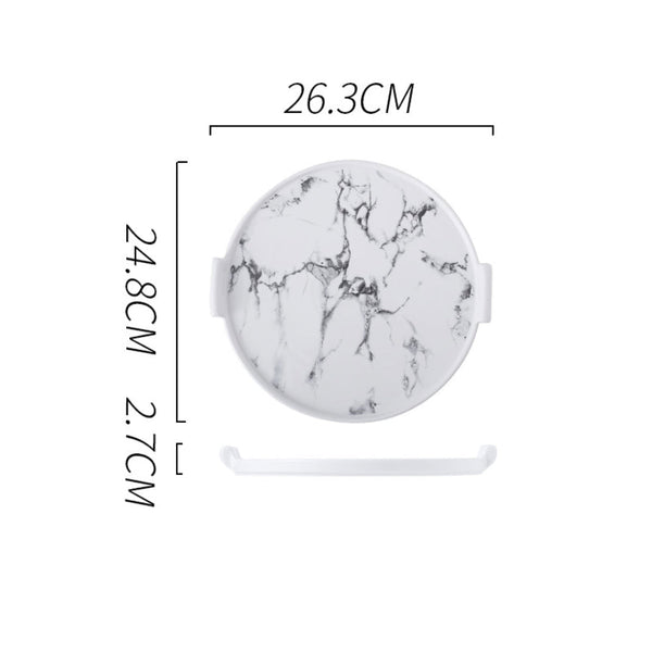 Marble Cake Plate With Cover 8.5 Inch