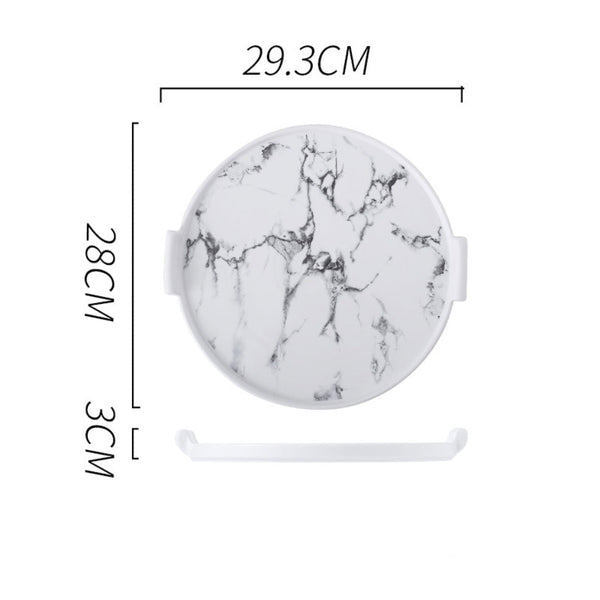 Marble Cake Plate With Cover 11.5 Inch