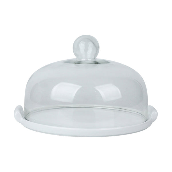 Cake Plate With Cover White 11.5 Inch