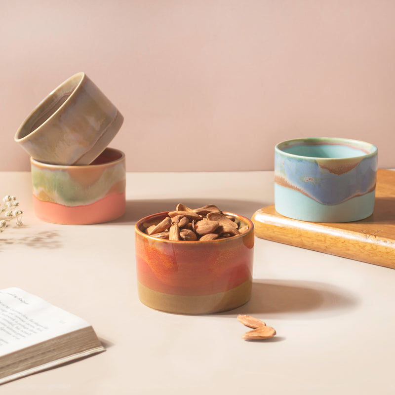 Opulent Ombre Blue Bowl 150 ml - Bowl, ceramic bowl, dip bowls, chutney bowl, dip bowls ceramic | Bowls for dining table & home decor 