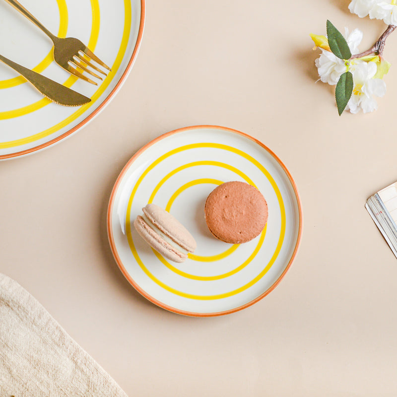 Spiral Snack Plate Yellow 6 Inch - Serving plate, snack plate, dessert plate | Plates for dining & home decor