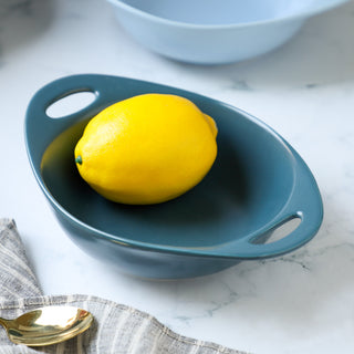 Modern Serving Bowl With Handle Teal Small