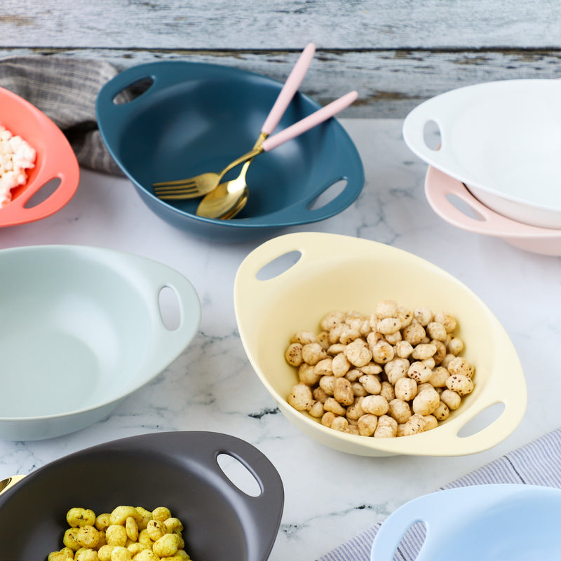 Baking Bowl With Handles Large - Bowl, ceramic bowl, serving bowls, noodle bowl, salad bowls, bowl with handle, baking bowls | Bowls for dining table & home decor