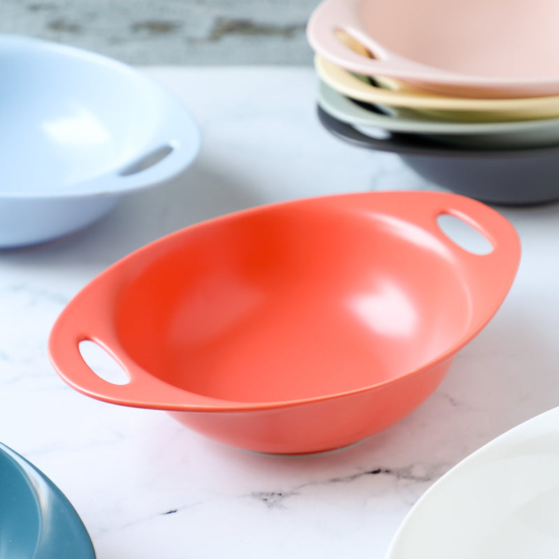 Baking Bowl With Handles Large - Bowl, ceramic bowl, serving bowls, noodle bowl, salad bowls, bowl with handle, baking bowls | Bowls for dining table & home decor