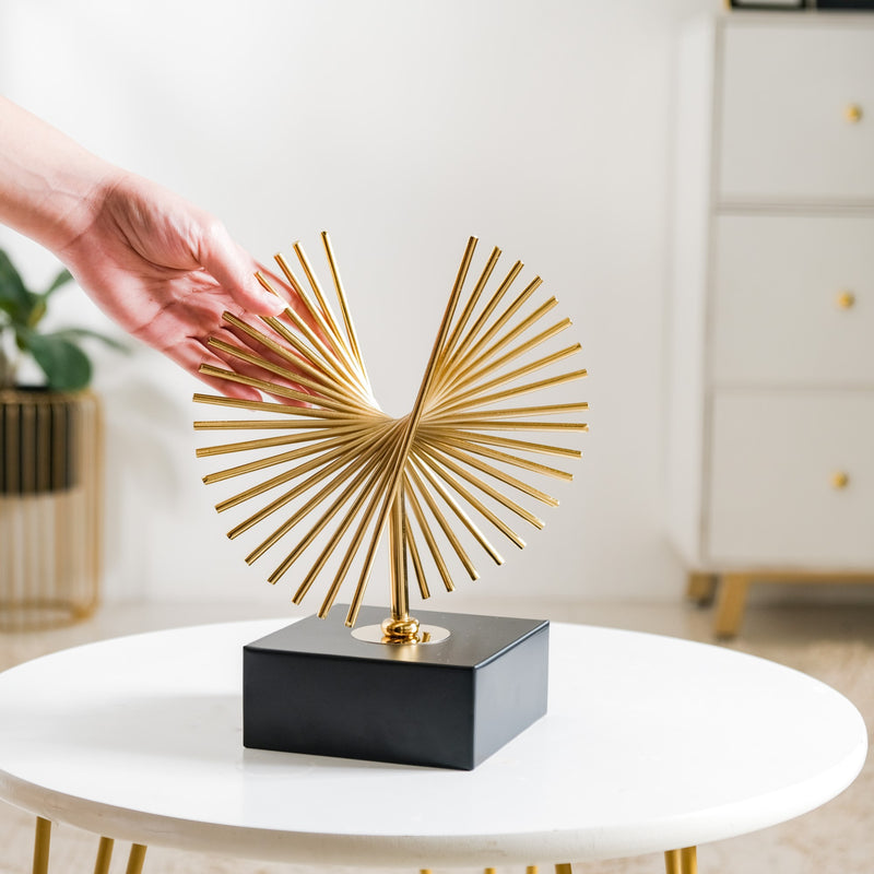 Rising Peacock Decor Showpiece Gold Small