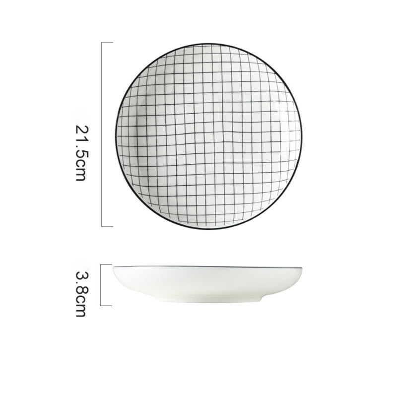 Black and White Deep Plate - Serving plate, pasta plate, lunch plate, deep plate | Plates for dining table & home decor