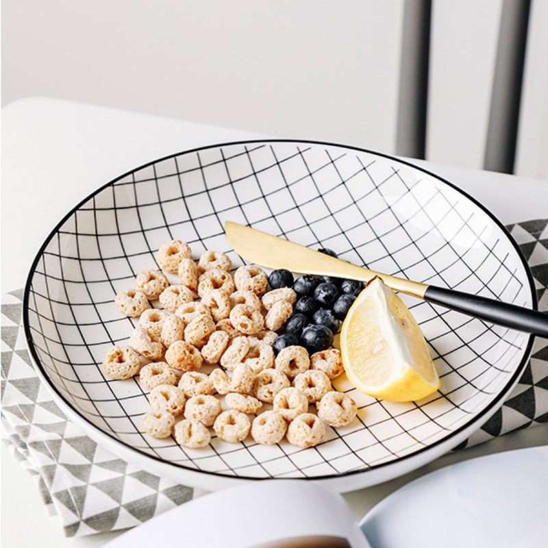 Black and White Deep Plate - Serving plate, pasta plate, lunch plate, deep plate | Plates for dining table & home decor
