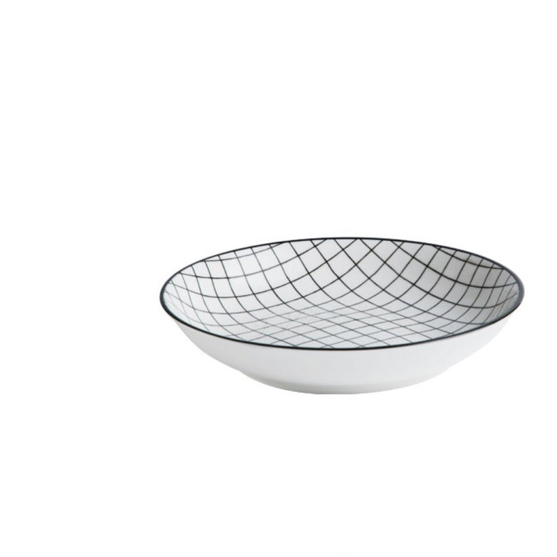 Black and White Deep Plate - Serving plate, pasta plate, lunch plate, deep plate | Plates for dining table & home decor