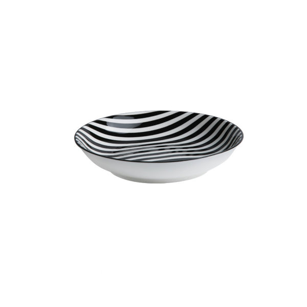 Black and White Deep Plate - Serving plate, pasta plate, lunch plate, deep plate | Plates for dining table & home decor