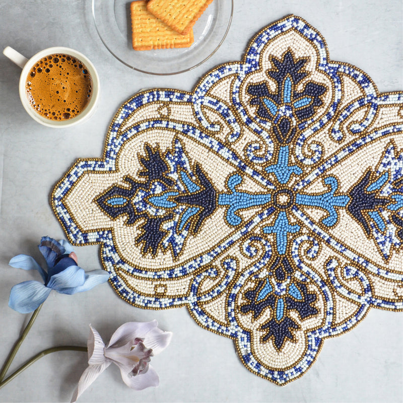 Beads Blue Baroque Mat