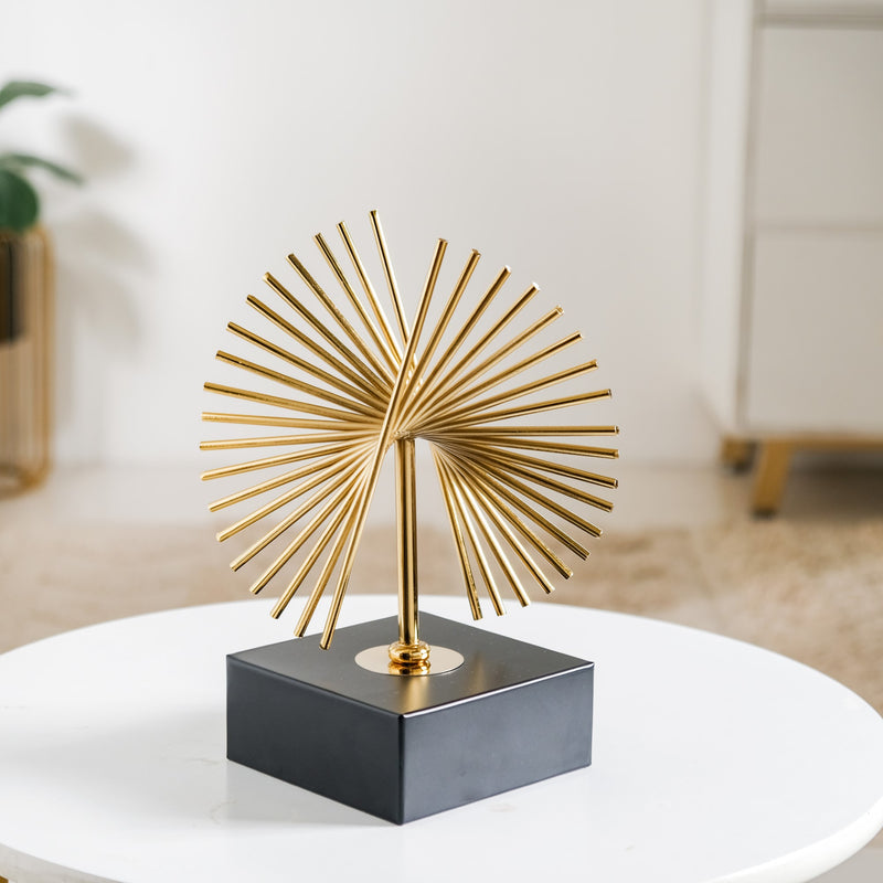 Rising Peacock Decor Showpiece Gold Small