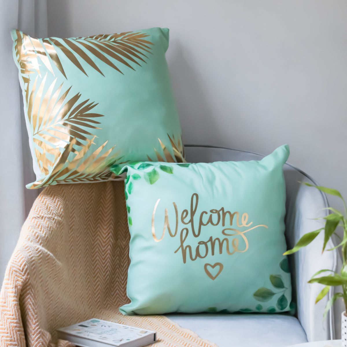 Mint green outlet cushion covers