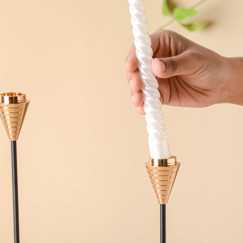 Golden Tip Candle Stand Set Of 3 - Candle stand | Room decoration ideas