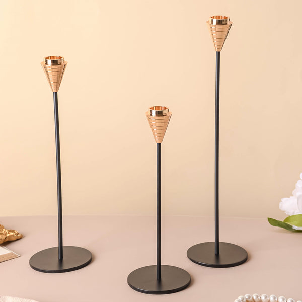 Golden Tip Candle Stand Set Of 3 - Candle stand | Room decoration ideas