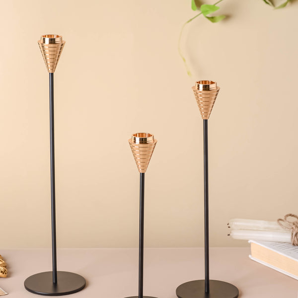 Golden Tip Candle Stand Set Of 3 - Candle stand | Room decoration ideas