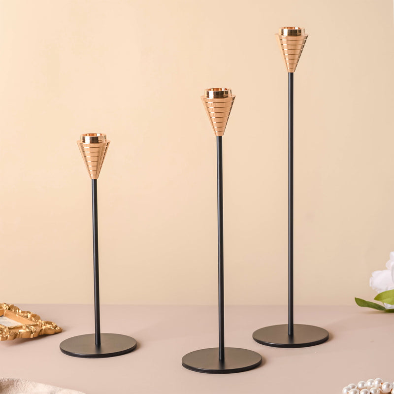 Golden Tip Candle Stand Set Of 3 - Candle stand | Room decoration ideas