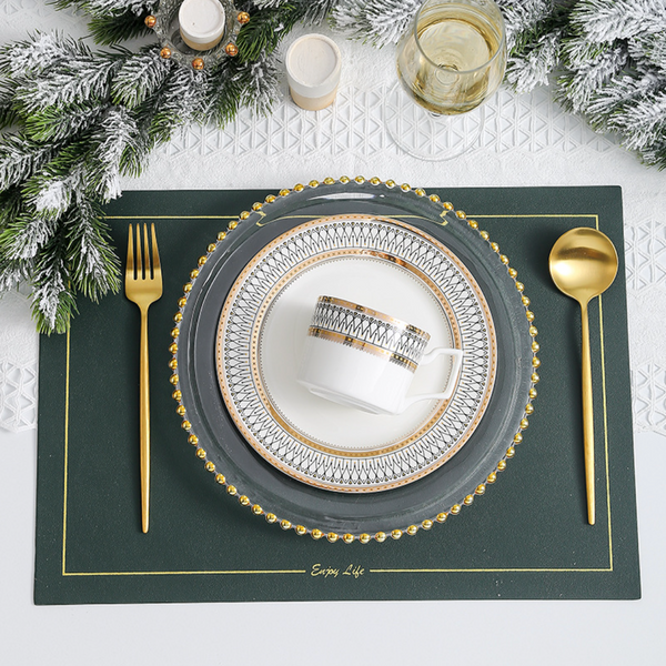 Gold Detailed Glam Dessert Plate