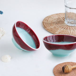 Red And Blue Bowl - Set of 2 200 ml