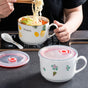 Noodle Cup With Lid - Ramen bowl, bowl with lid, white bowl, bowl with handle, large bowl, noodle bowl