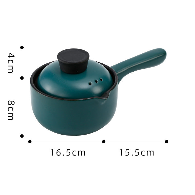 Ceramic Pot With Lid And Handle - Cooking Pot