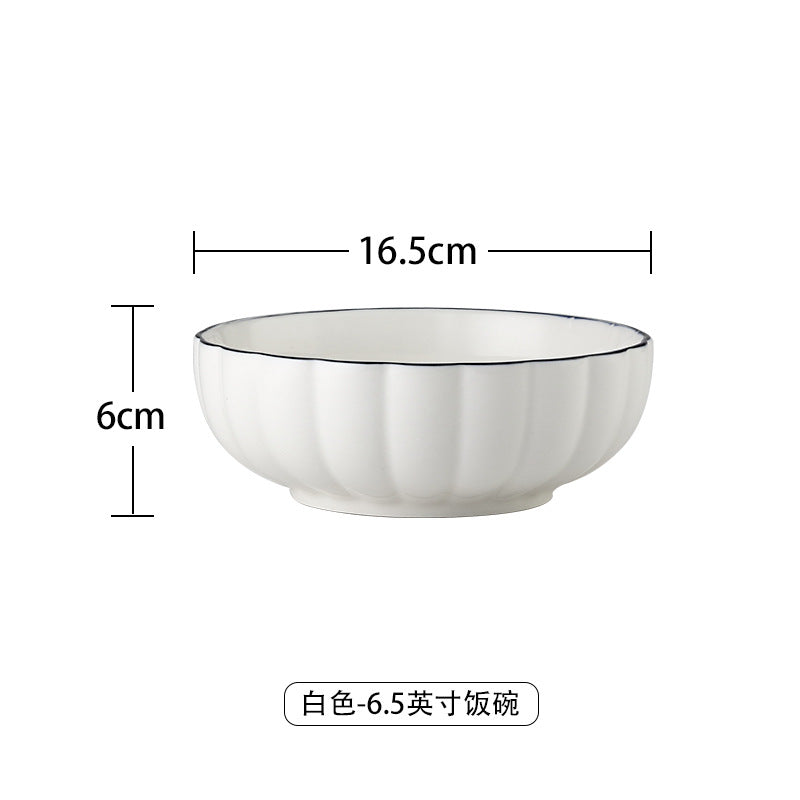 White Scallop Salad Bowl - Bowl, soup bowl, ceramic bowl, snack bowls, curry bowl, popcorn bowls | Bowls for dining table & home decor