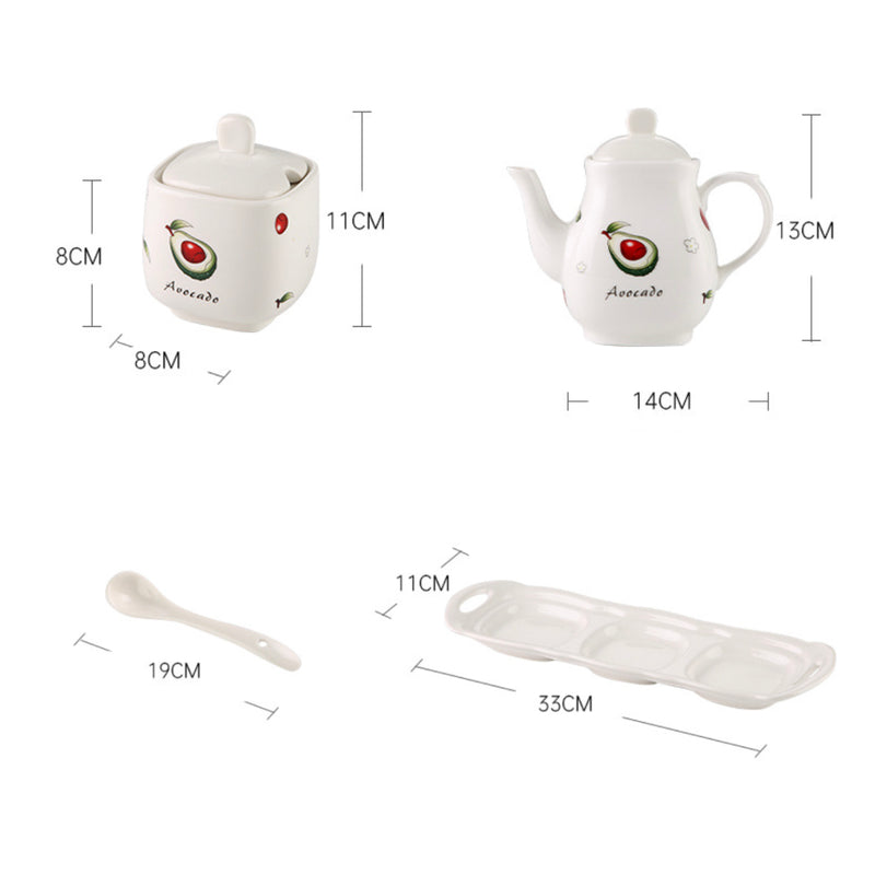 Avocado Condiment Kettle Set Of 3 - Jar
