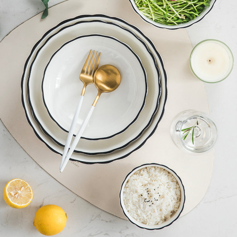 White Scallop Snack Bowl 800 ml - Bowl, ceramic bowl, serving bowls, noodle bowl, salad bowls, bowl for snacks, large serving bowl | Bowls for dining table & home decor